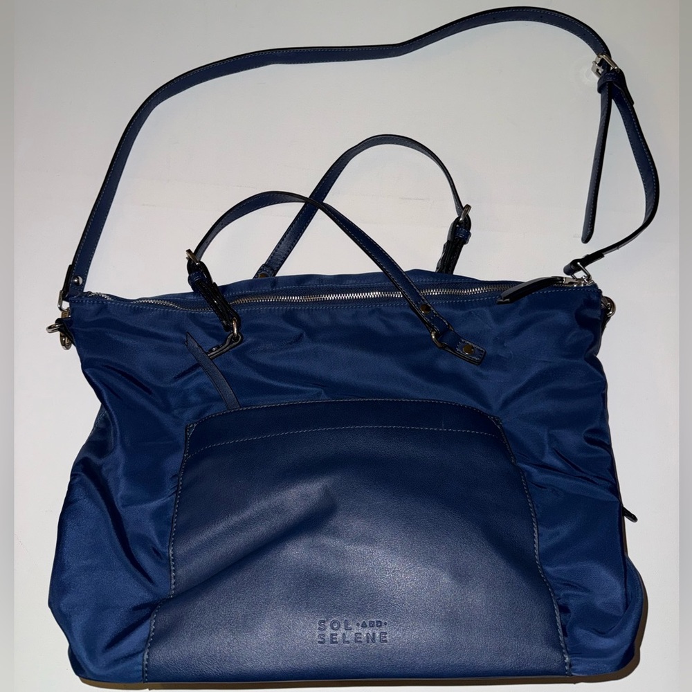 Sol And Selene Blue Tote Bag With Shoulder Strap Perfect Diaper Bag Or Day Pack